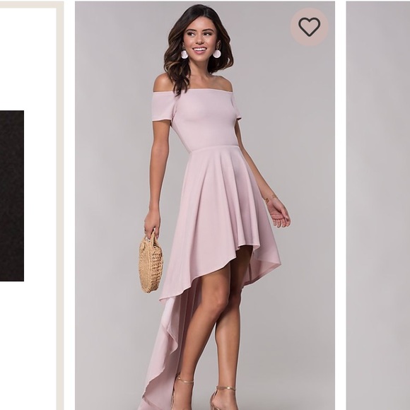mauve off the shoulder dress